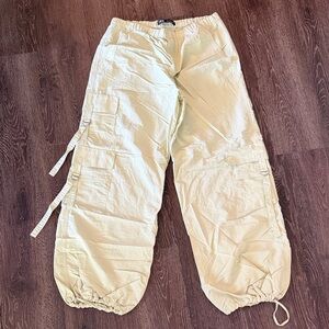 Zara Light Green Cargo Parachute Pants